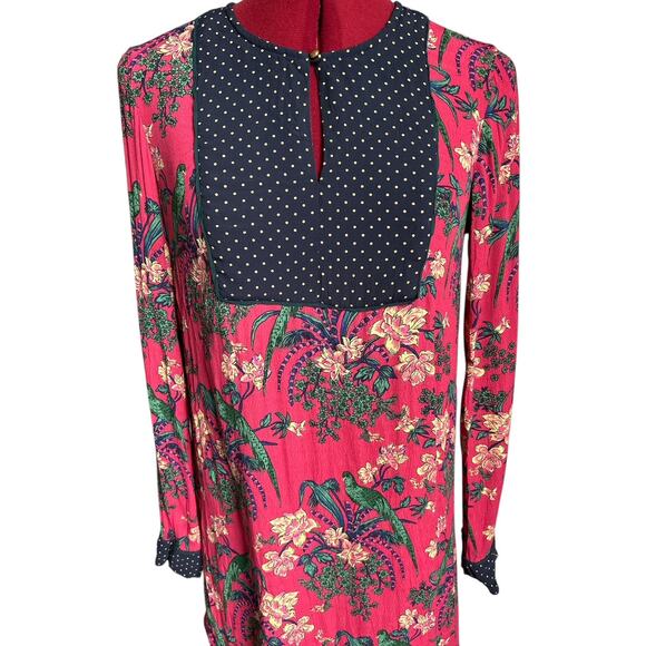 Maeve Women’s Size 4 Polka Dot Bird Floral Print Mini Shift Dress - Picture 5 of 7